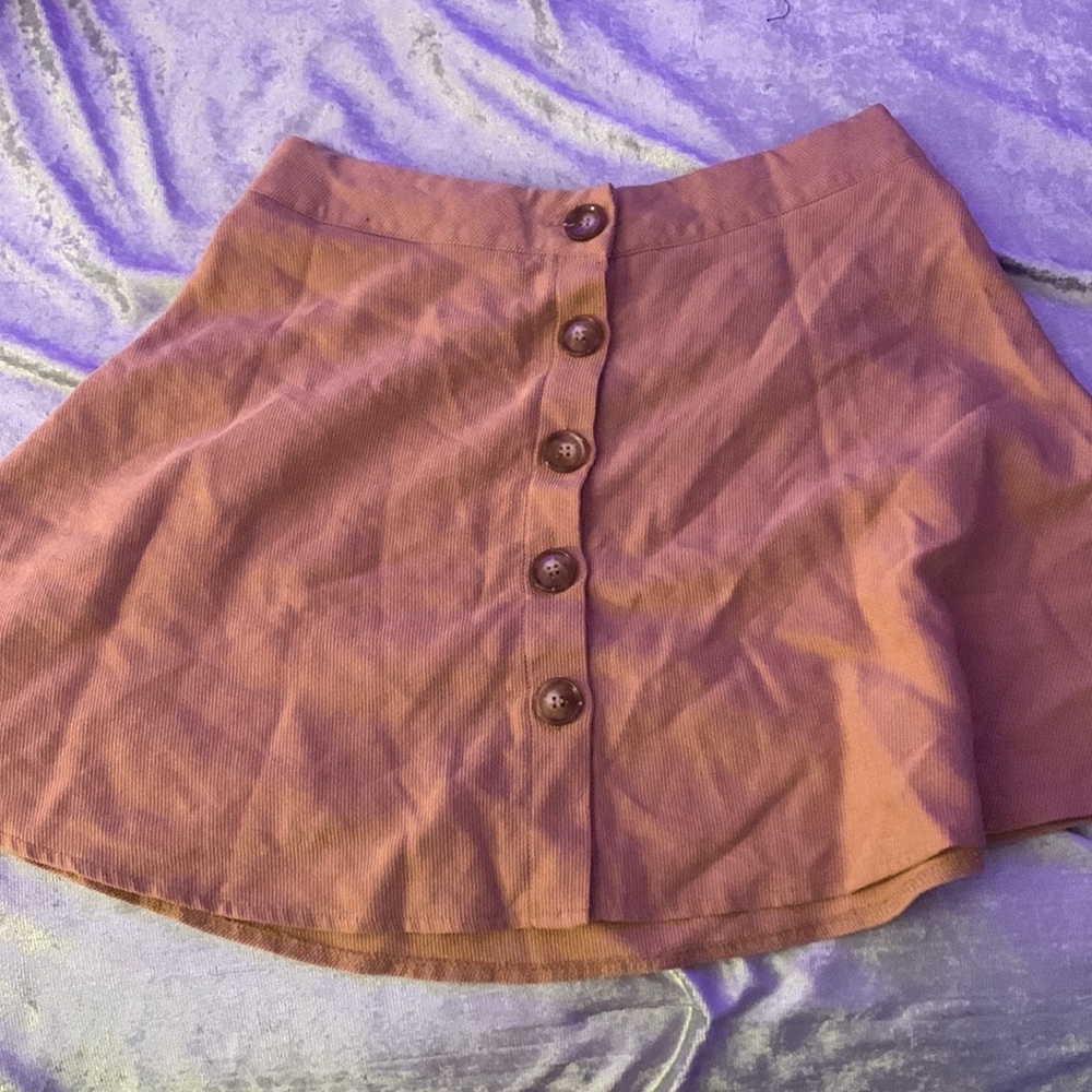 tan button mini skirt size medium